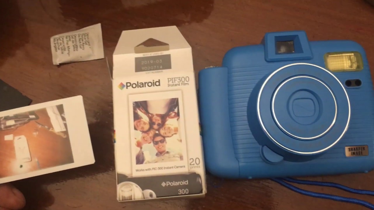 Blue Sharper Image Instant Camera Pif300 Film Battery And Film Insertion Youtube