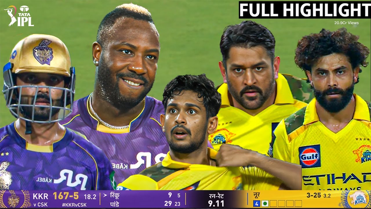 CSK VS KKR LAST OVER IPL 2025 FULL HIGHLIGHTS, Kolkata vs Chennai Super ...