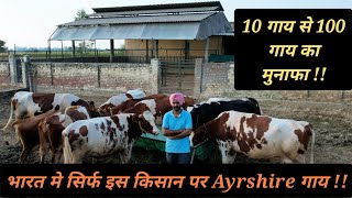 10 गाय से 100 गाय का मुनाफा || भारत मे अकेला Ayrshire Cow फार्म ||Dairy Profit Model || Hello Kisaan