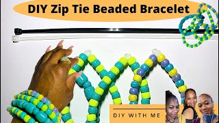Zip Tie Beaded Bracelet/ Zip Tie Bracelet/ How to Make Zip Tie Bracelet /Handmade Zip Tie Bracelet