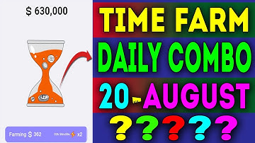 Time Farm Daily Combo 20 August 2024 | Today Time Farm Oracle Answer | Time Farm Answer Today #viral