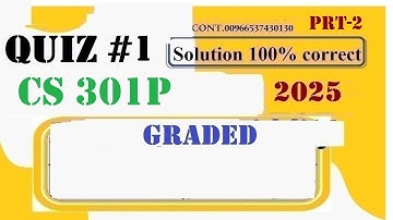 cs 301p quiz 1 solution fall 2025