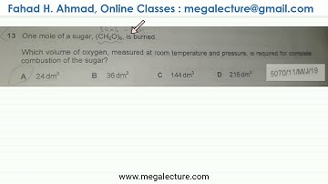 13 - 5070_s19_qp_11 : Moles, Finding Volume of Gas - Mega Lecture