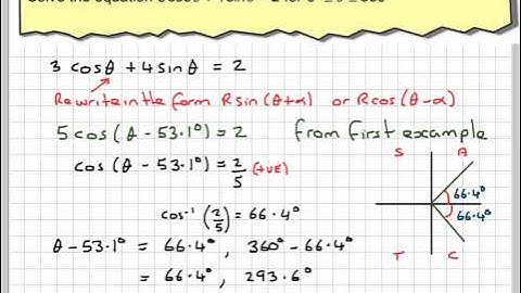 Solving equations of the form acos + bsin = c