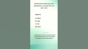 Excel Quiz Time! Guess the Correct File Extension! 📝 #Shorts #youtubeshorts #excel #explore
