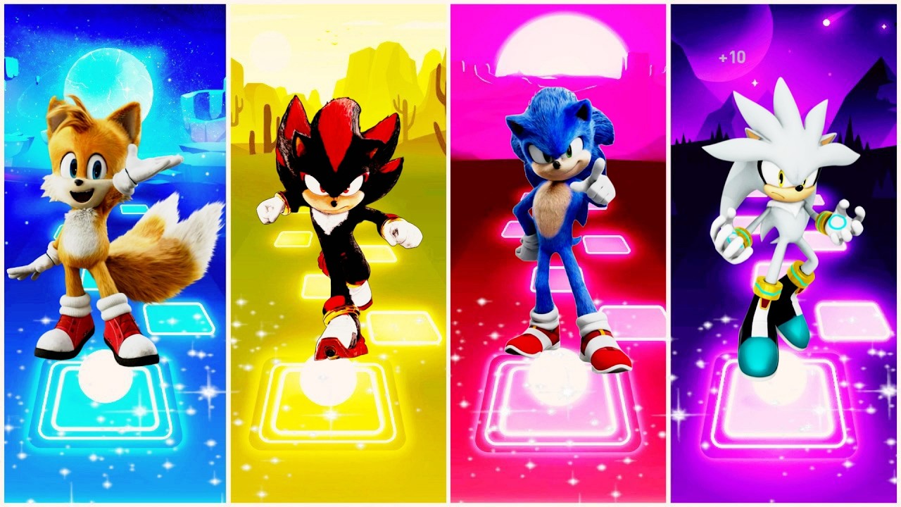 Tails 🆚 Shadow the Hedgehog 🆚 Sonic the Hedgehog 🆚 Silver the Hedgehog | Tiles Hop EDM Rush