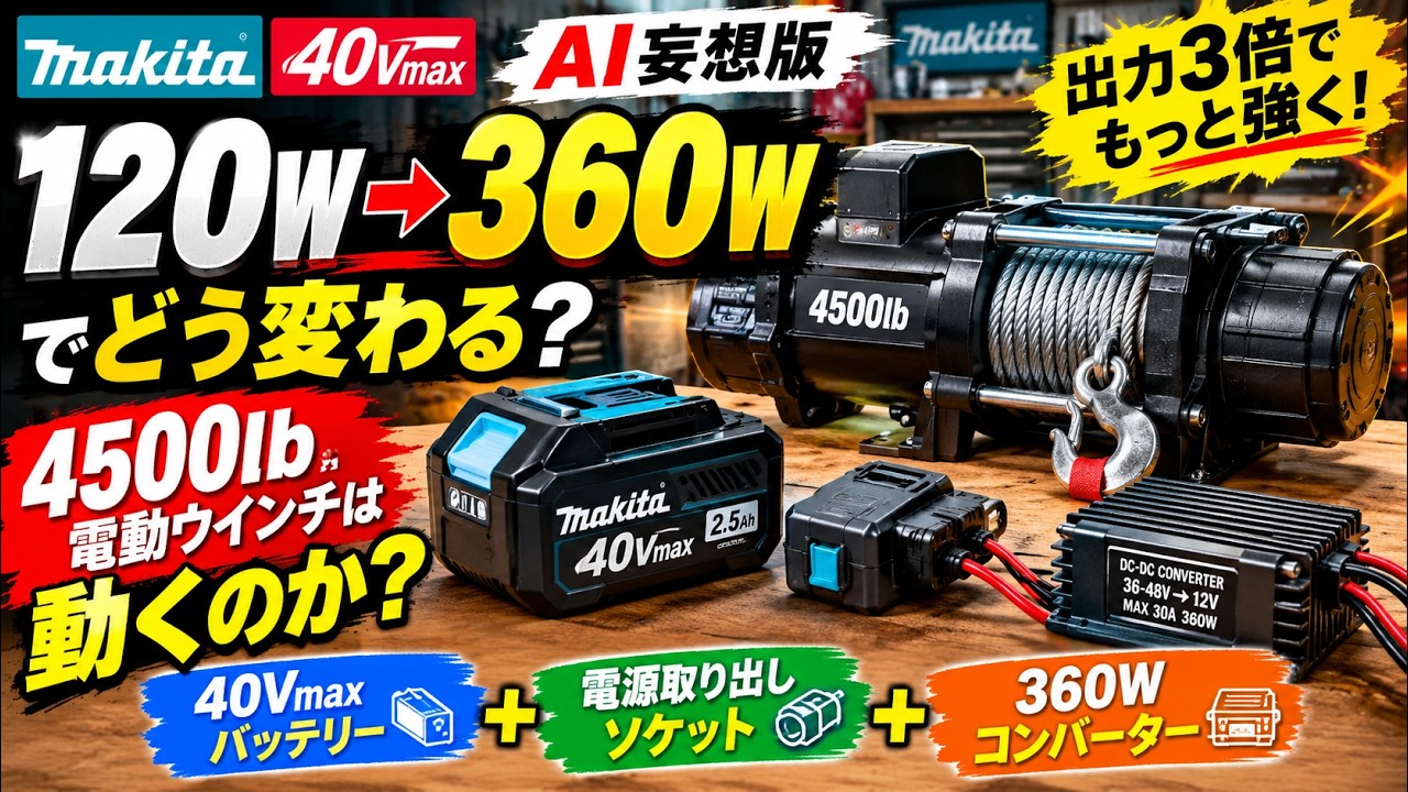 700Wウインチが120Wで動く謎を検証する動画