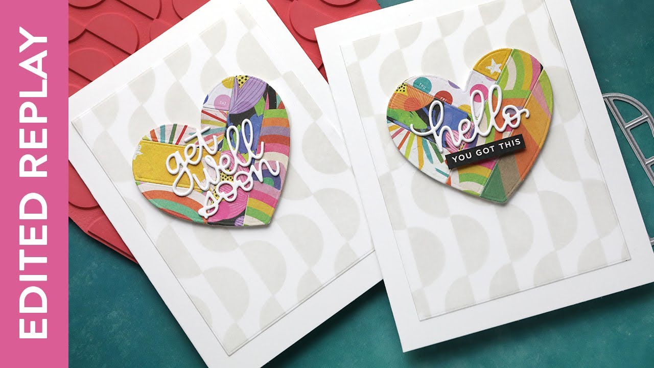🔴 EDITED REPLAY - Making TWO cards with patterned paper & dies
