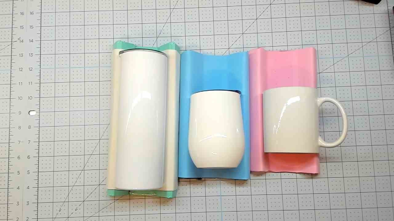 PYD Life Support De Gobelet Pour Sublimation - Vert Menthe Avec Clip De Serrage En Plastique Blanc - Avec Mousse - 3 Largeurs Réglables