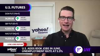 U.S. economy adds 850K jobs in June, exceeding expectations, unemployment at 5.9%