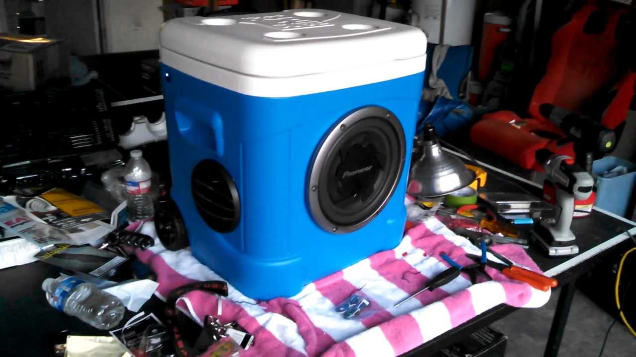How To Build A Sub Box >> Pioneer Igloo ice chest Subwoofer Boom Box Build! - YouTube How To Build A Sub Box >> Pioneer Igloo ice chest Subwoofer Boom Box Build! - YouTube