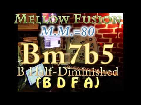 bm7b5 half-dim (b d f a) mellow fusion - m.m.=80 - one chord vamp