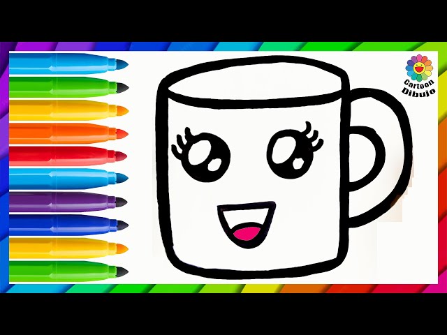 Como Dibujar y Colorear Taza de Arco Iris - Dibujos Para Niños - Learn  Colors / FunKeep Art 