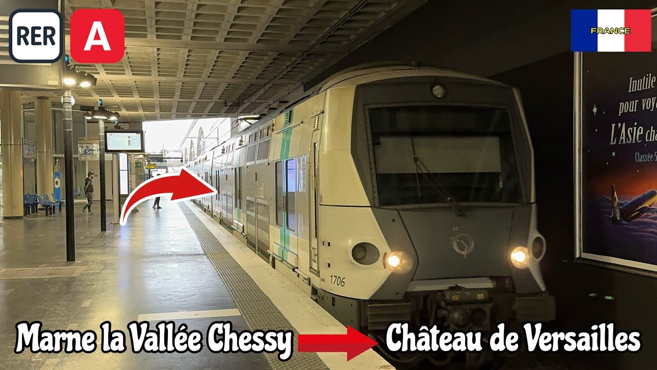 Paris RER line A | Marne la Vallée Chessy to Château de Versailles 4K 60 FPS-HDR