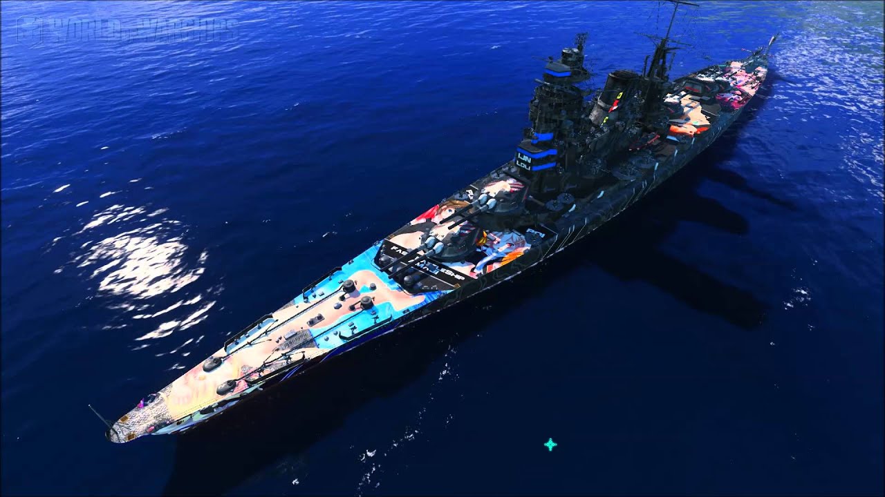 World of Warships - Amagi Japanese Battleship Tier VIII - Skin - YouTube