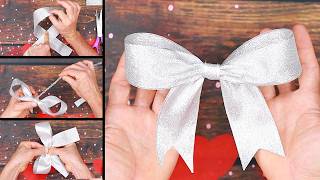 🎀COMO HACER UN MOÑO CON LISTON 🎀 como hacer moños con cinta 😍moños de listón para navidad 🎅navideños