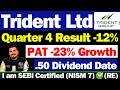 Trident Quarter 4 Result Today | Trident Share Latest News | Trident Share News | Trident Q4 Result