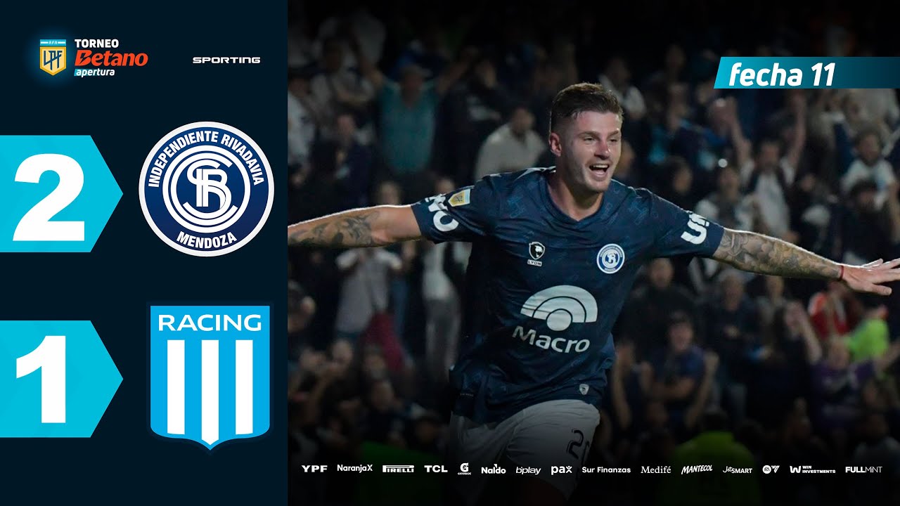 INDEPENDIENTE RIVADAVIA 2 - 1 RACING I Resumen del partido | #torneobetano Apertura 2025
