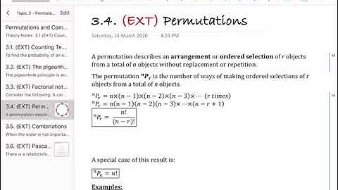 Permutations - Year 11 Mathematics Extension 1