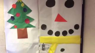 Winter door decorating
