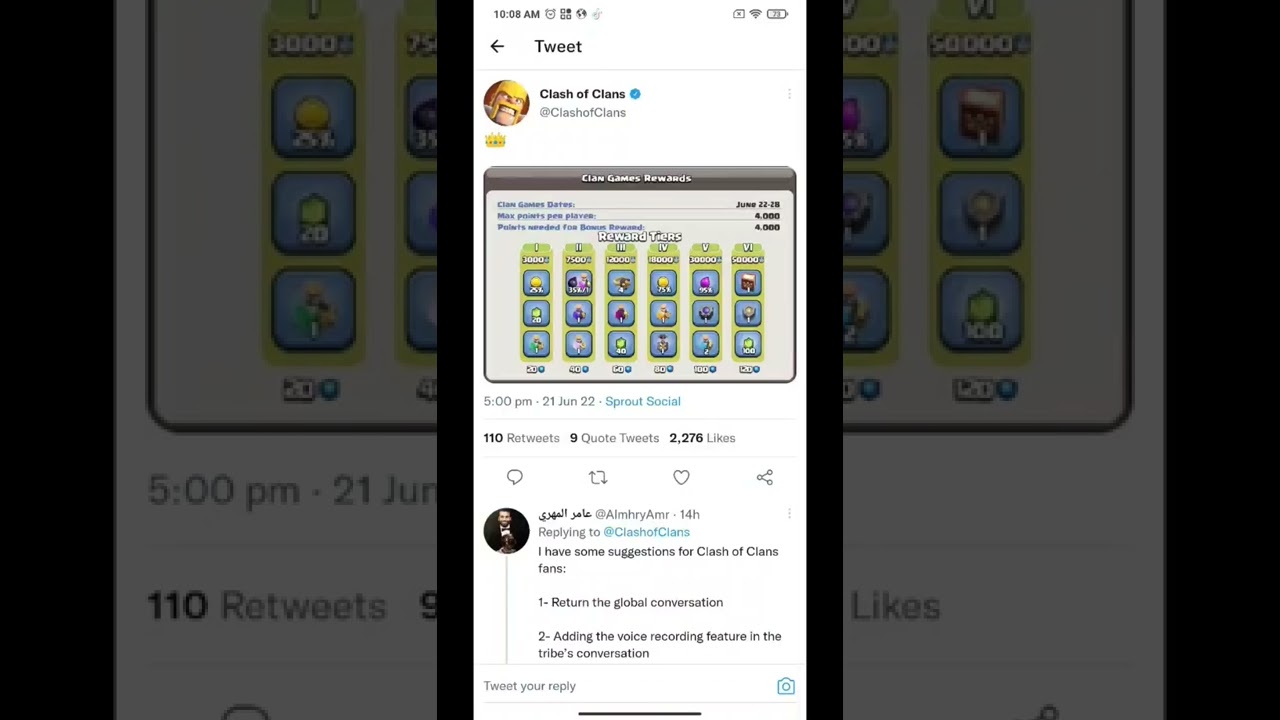 June 2022 Clan games rewards 