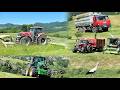 Senáže tráv v kopci v RD-Terchová Claas Jaguar 980, 2x Case IH Puma 210, 2x Tatra 815 a John Deere