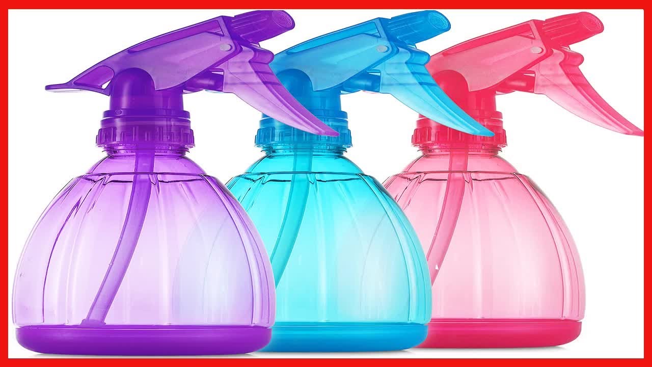 DilaBee Spray Bottles - 3 Pack - Plastic Empty Spray Bottles for Hair, Plants, Cleaning Solutions