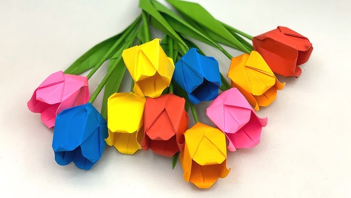 Paper Flowers, Very Easy Paper Flower, Paper Crafts For School, Paper  Craft