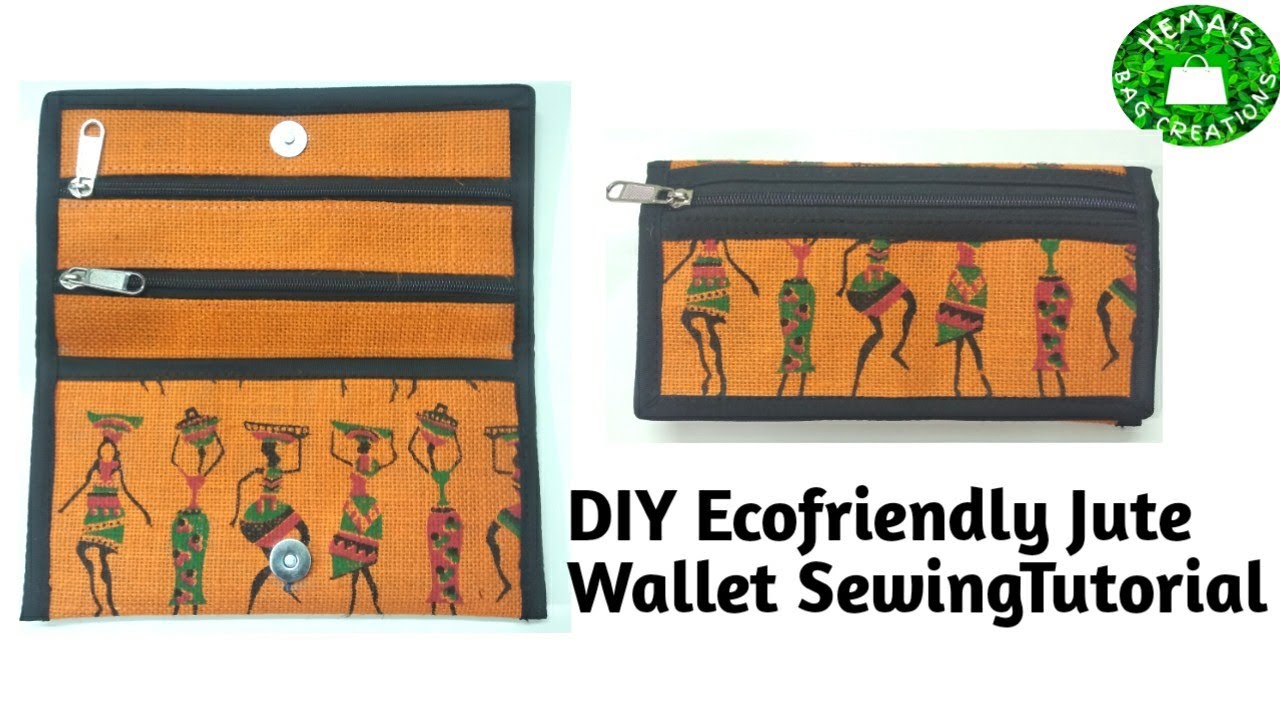 DIY #jute Multi Pocket Purse Stitching At Home|How To Make Zipper Ladies #handpurse/#clutch/#wallet