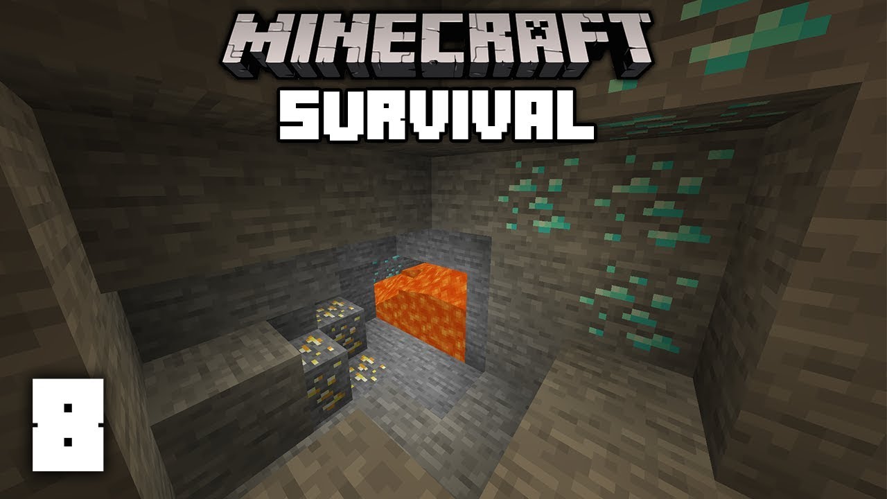 Minecraft 1.14 Survival Let's Play - Diamond Mining | Ep 8 - YouTube