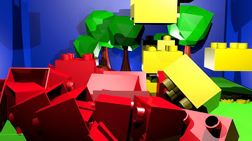 My first blender lego particle system collision