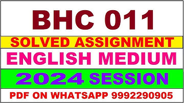 bhc 11 solved assignment 2024 | bhc 11 solved assignment in english 2023-24 | bhc 11 2024
