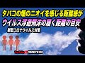 '重要 浮遊飛沫ウイルスの届く距離はタバコのニオイを感じる距離感とほぼ同じ