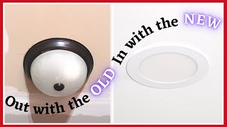 How to Install UltraSlim Recessed LED Lights || No Hole Saw, No Worries || Replacing Our Old Lights