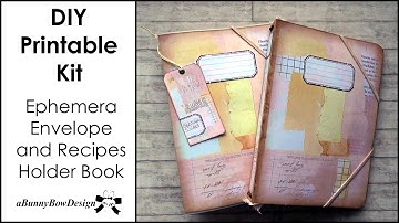 DIY Kit Ephemera Envelope Holder Book  - with giant window envelope template