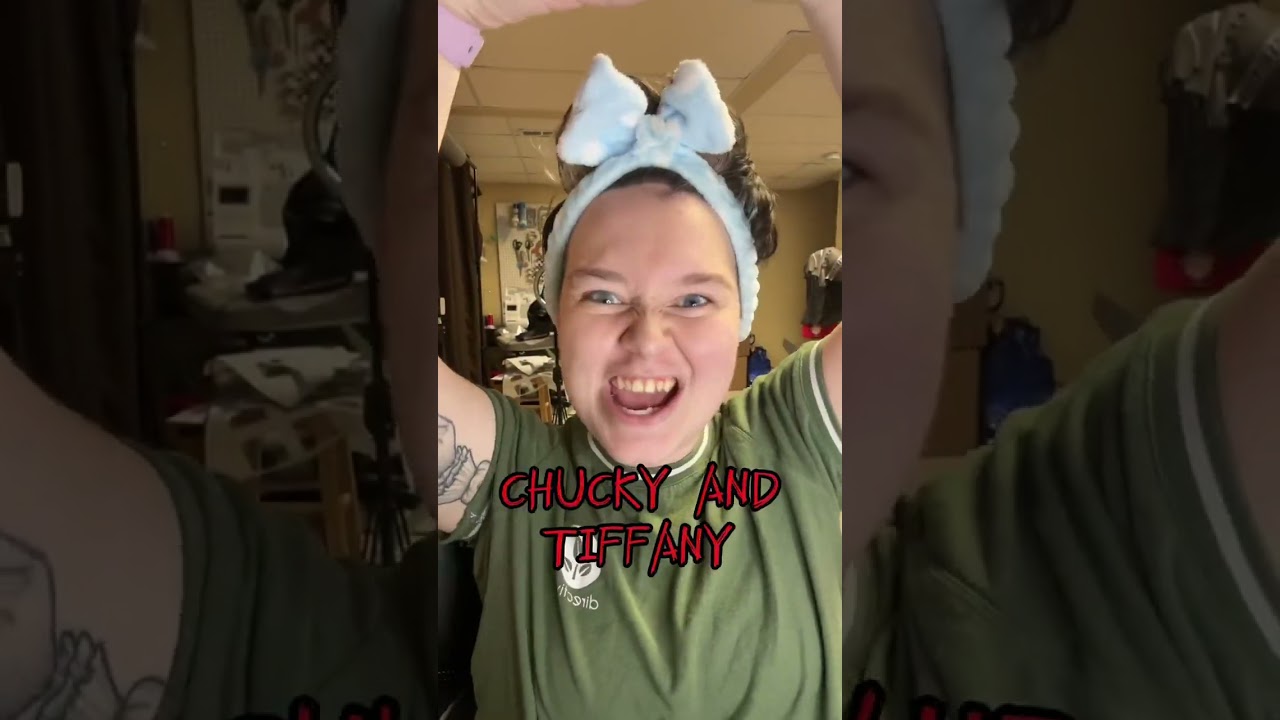 Our Chucky and Tiffany cosplays #chucky #tiffanyvalentine #horrormovie #halloween #cosplay