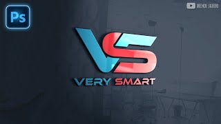 تصميم لوجو احترافي بالفوتوشوب | Very Smart Logo