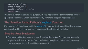 How to Replace Multiple Letters in a String Using Python