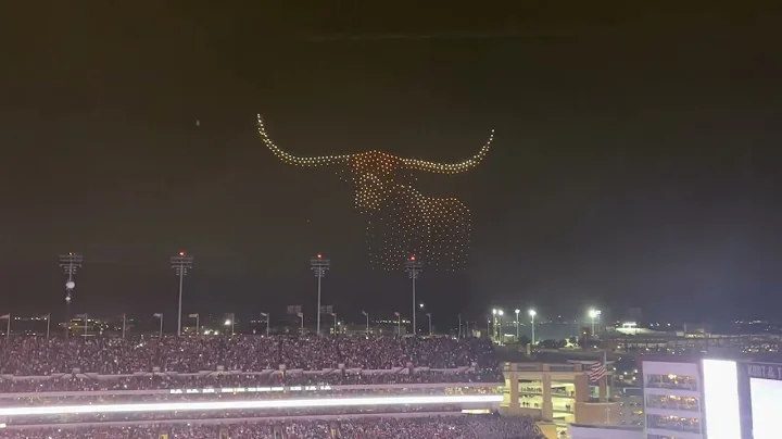 Drone show at DKR - Texas defeats A&M… again.  #texas #longhorns #dkr #aggies @SEC @TexasLonghorns 