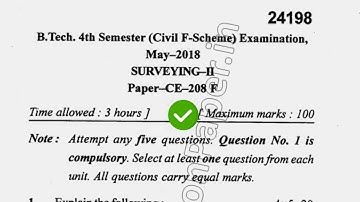 2018 Mdu BTech Civil 4th Sem Surverying Question Paper