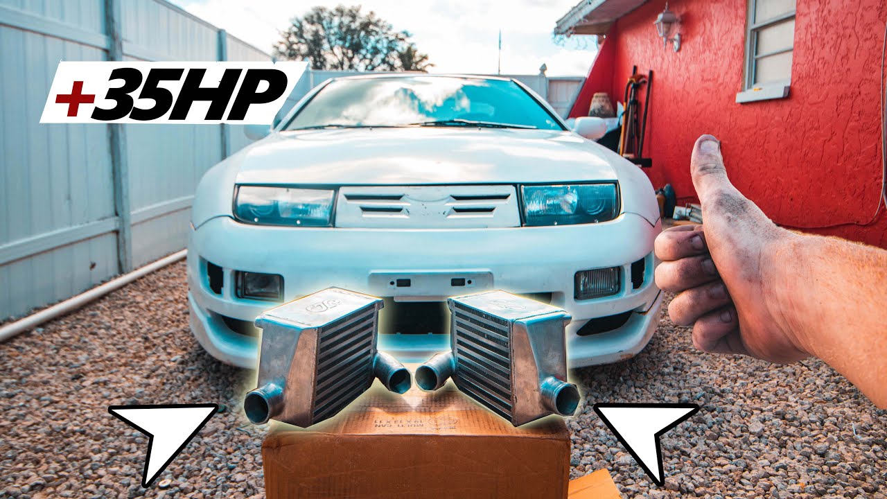 TT 300ZX Massive Intercooler Install!! BIG HP Gains (Turbo mods) YouTube