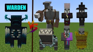 Warden vs illage and Spillage in Epic Minecraft Mob Battle! 😱