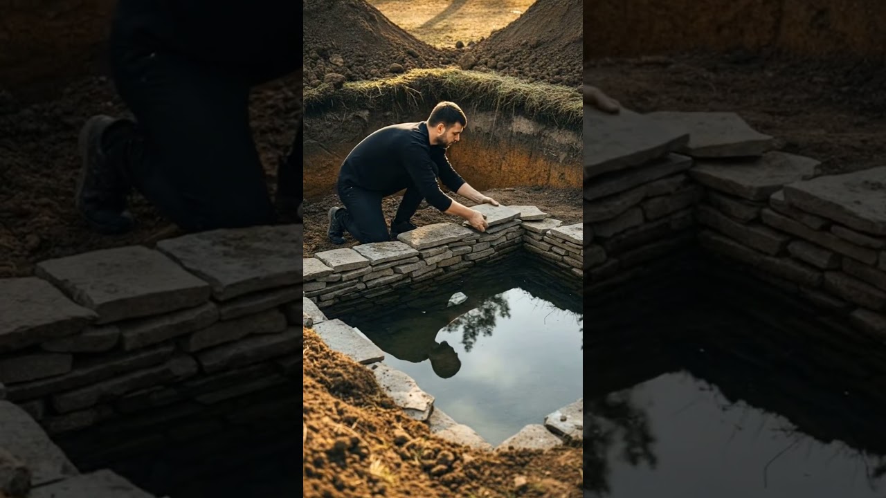 I Dug a Hidden Underground House with Swimming Pool 