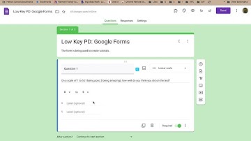 Low Key PD: Google Forms - Questions - Linear Scale