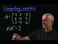 Computing inverse matrices using Gaussian elimination | Lecture 12 | Matrix Algebra for Engineers