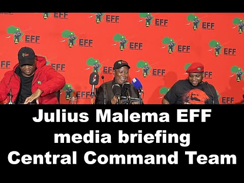 Julius Malema EFF leader media briefing following meeting of the party Central Command Team (CCT)