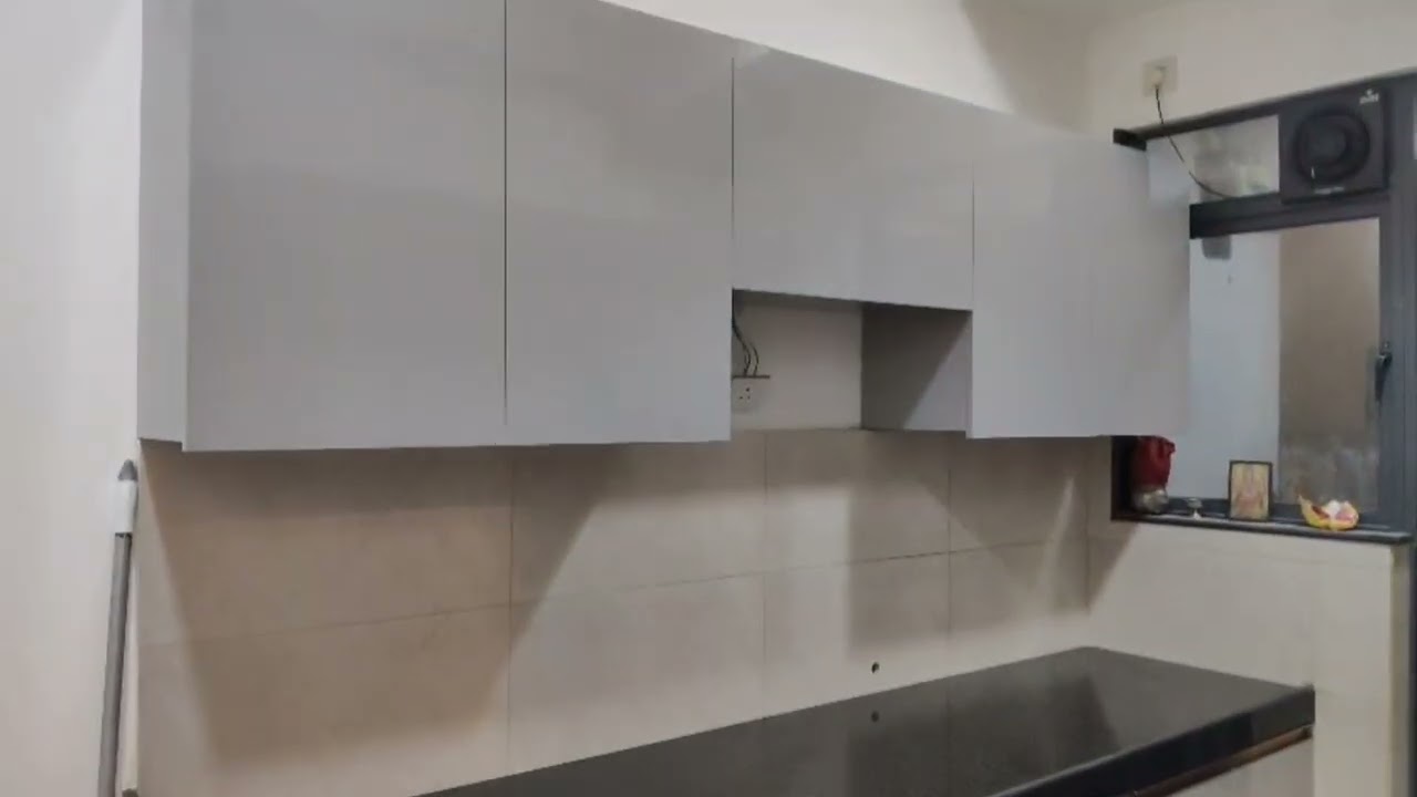 Mini kitchen modular design with wordrobe 