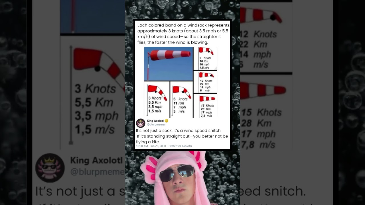 Each colored band on a windsock represents several knots!