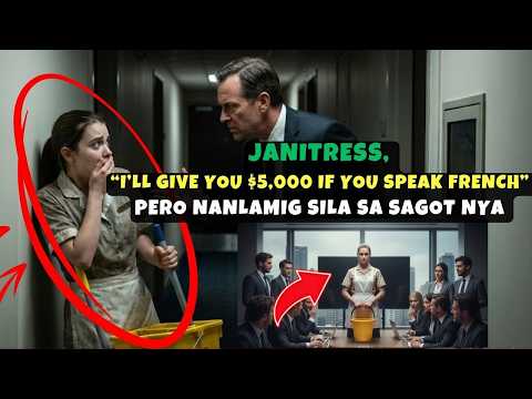 JANITRESS,  I'LL GIVE YOU $5,000 IF YOU SPEAK FRENCH  PERO NANLAMIG SILA SA SAGOT NYA
