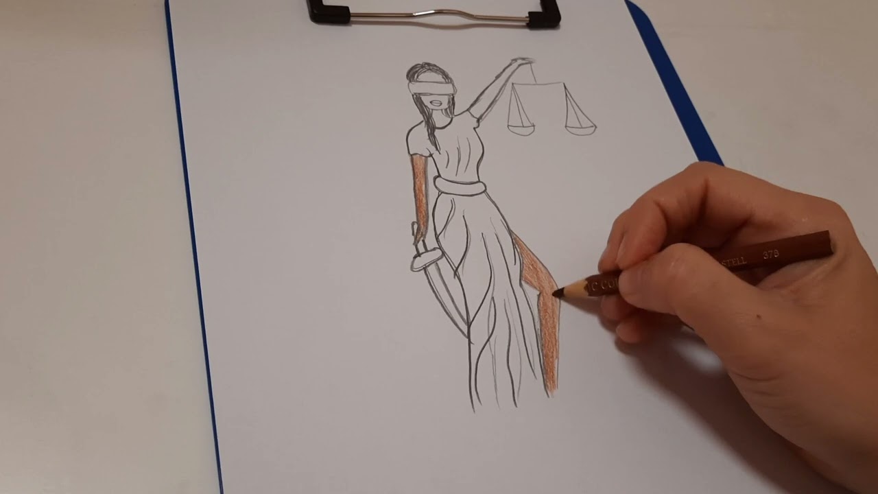 Lady justice drawing easy / Goddess of justice Art